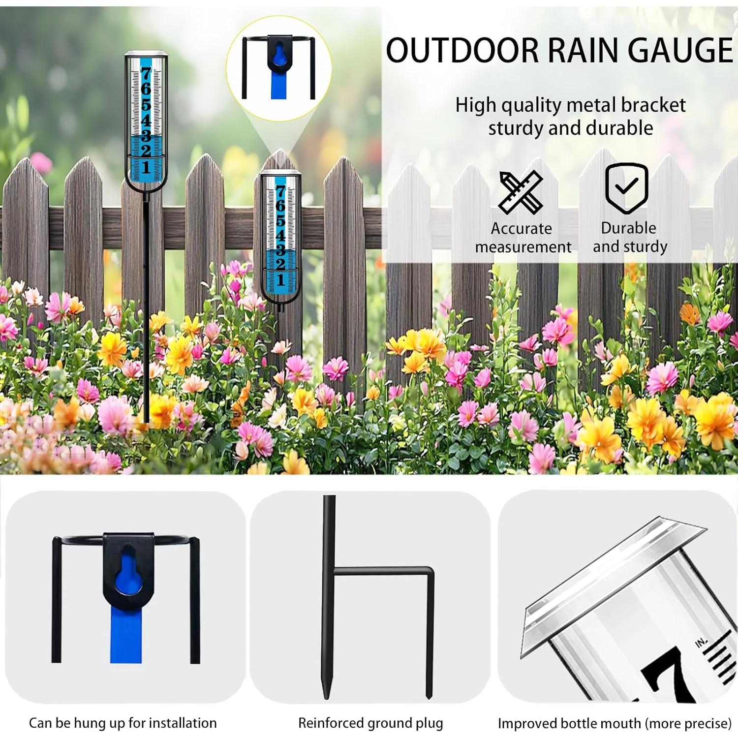 Pluviometro Exterior Asenron 94 cm Ajustable a Prueba de Heladas