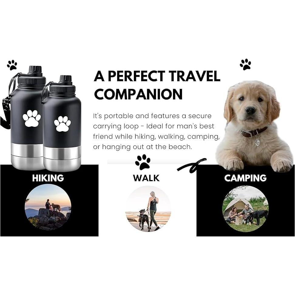 Botella de Agua Portátil 32 oz Conex=xions para Perros Verde