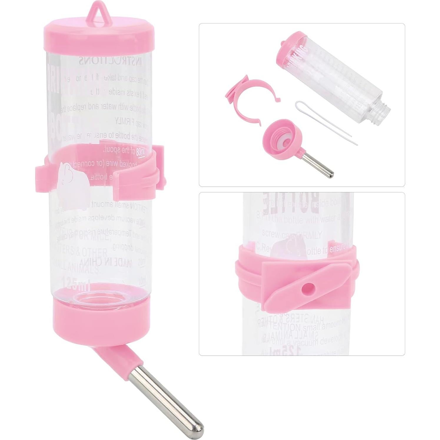 Botella de Agua para Hamsters Pssopp 125ml Sin Goteo