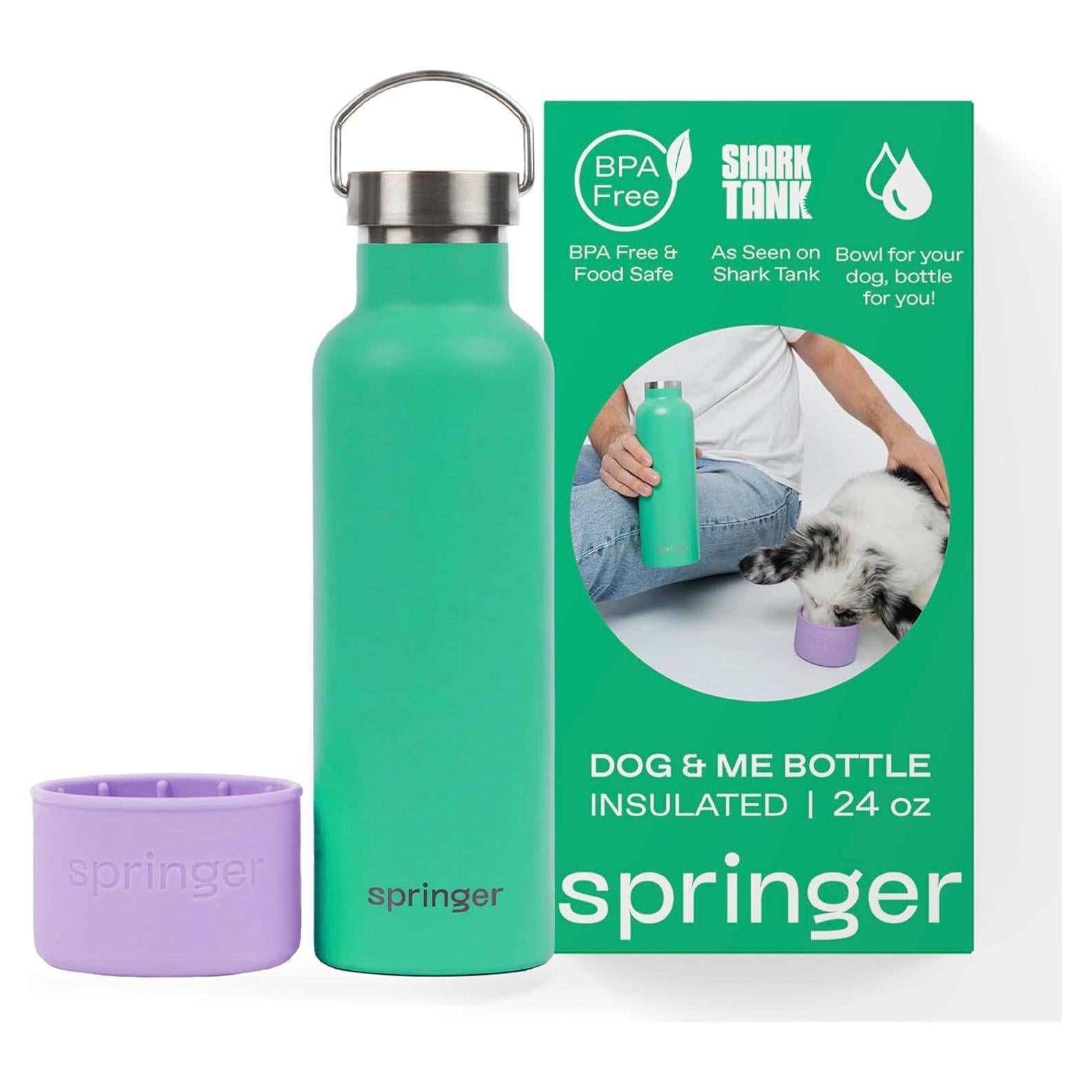 Botella de Agua Aislada Springer 710ml para Perros y Dueños