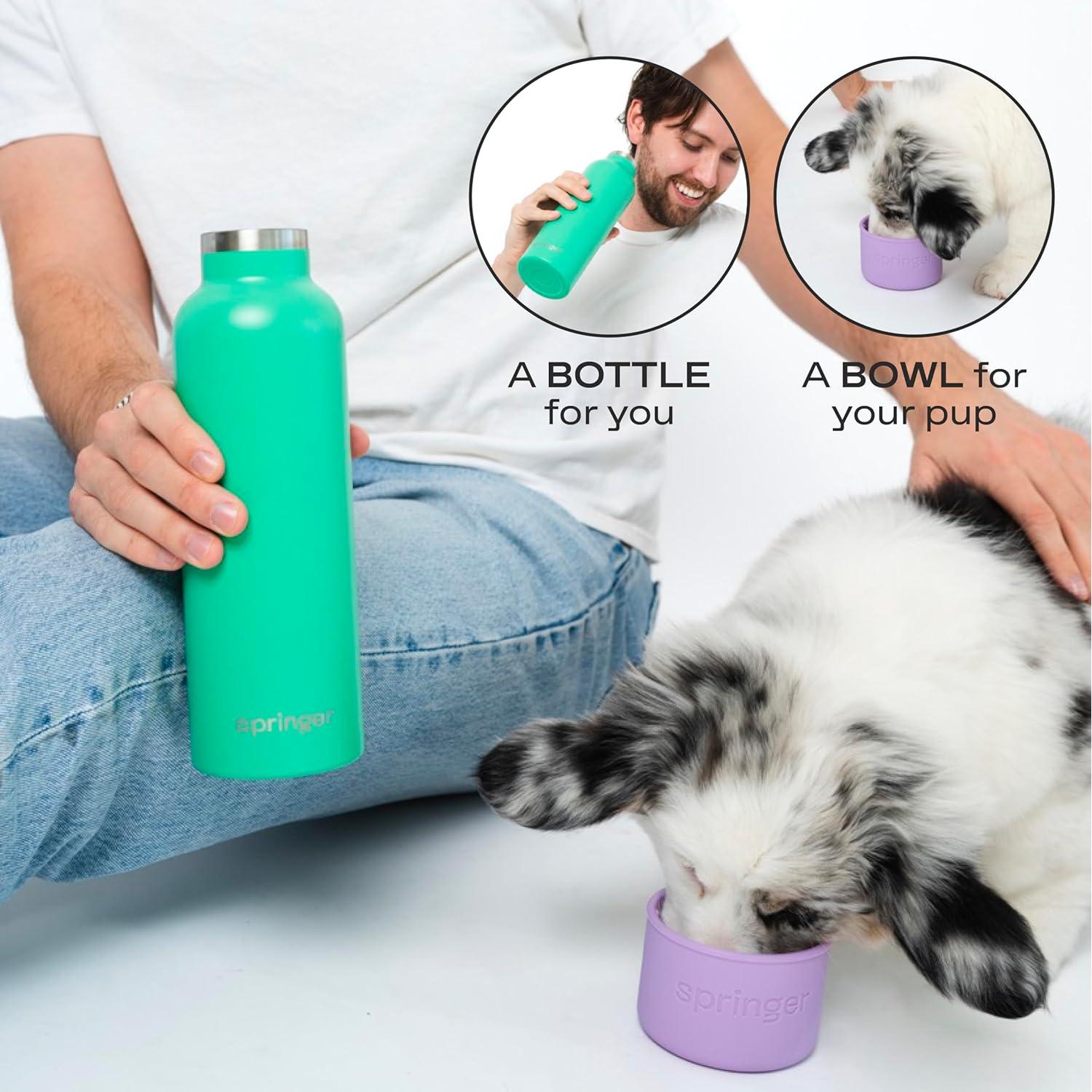 Botella de Agua Aislada Springer 710ml para Perros y Dueños