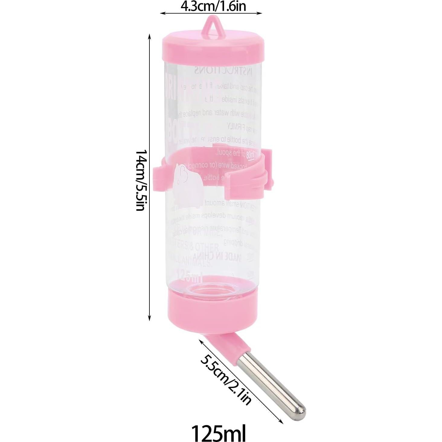 Botella de Agua Automática HEEPDD 125ml para Hámsteres y Pequeños Animales