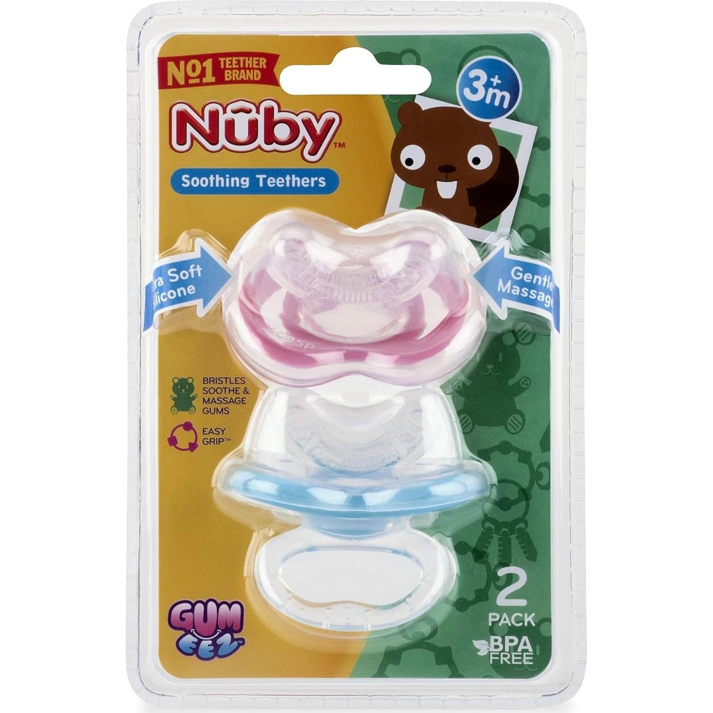 Mordedores Chupetes Nuby Gum-EEZ 2-Pack Silicona Médica