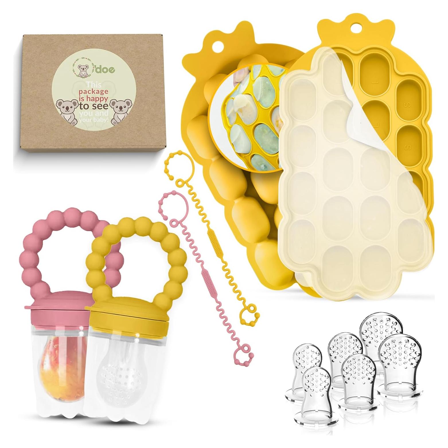 Moldes de Popsicle de Silicona O'doe para Bebés + 2 Alimentadores