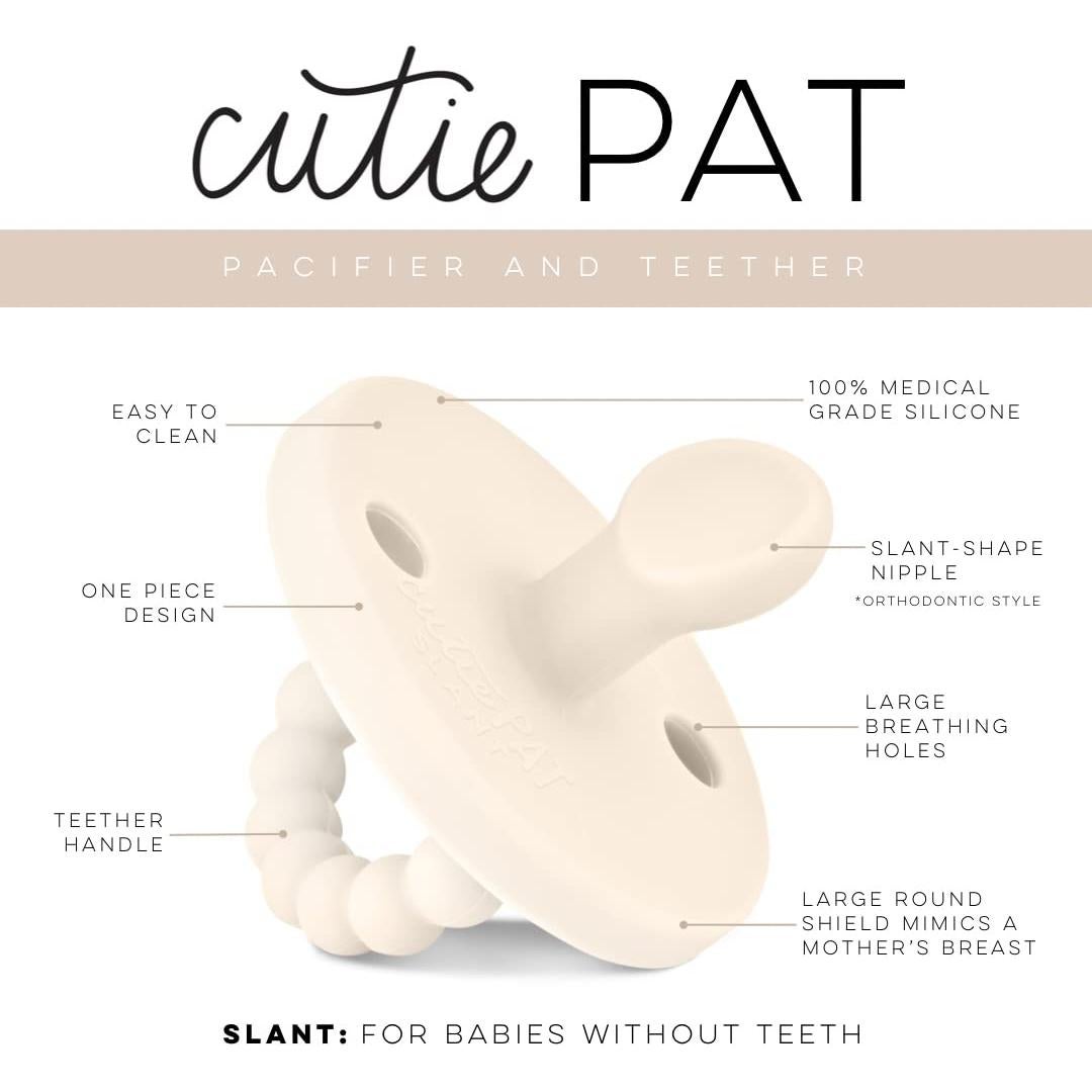 Chupete y Mordedor Cutie PAT Ryan & Rose Inclinación Marfil