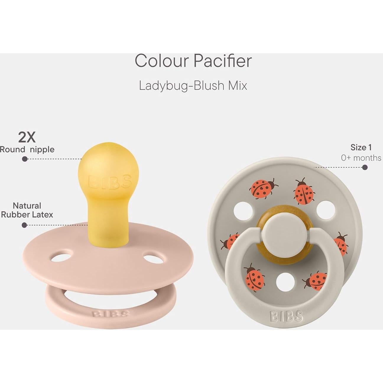 Chupete BIBS Colour Studio 2-Pack Láttex Natural 0-6 Meses