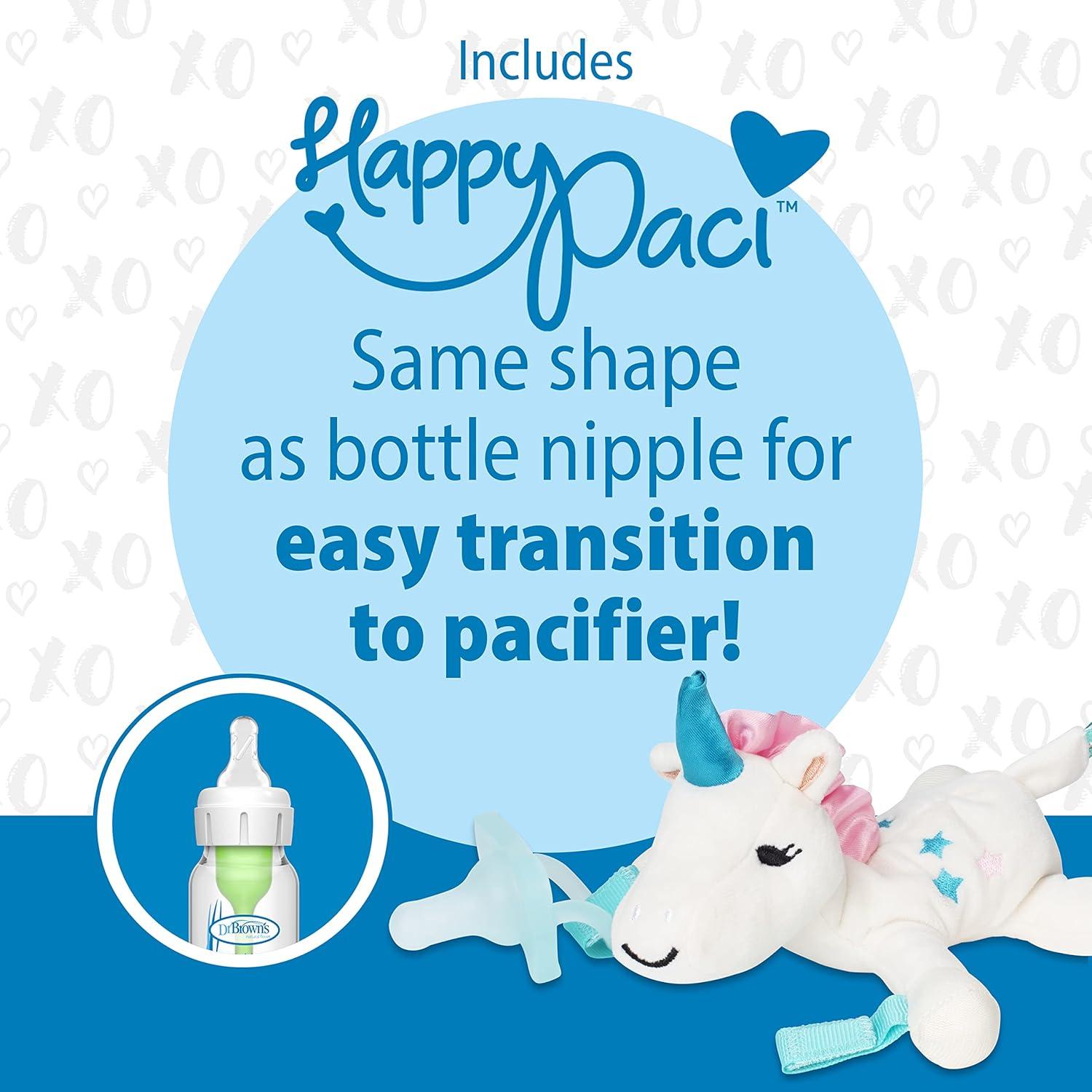 Portachupetes y Mordedores Dr. Brown Unicornio 0-6m Silicona