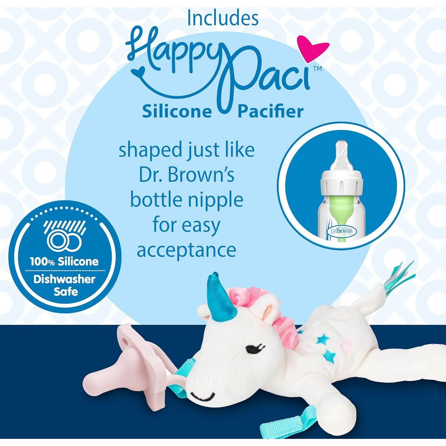 Portachupetes y Mordedores Dr. Brown Unicornio 0-6m Silicona