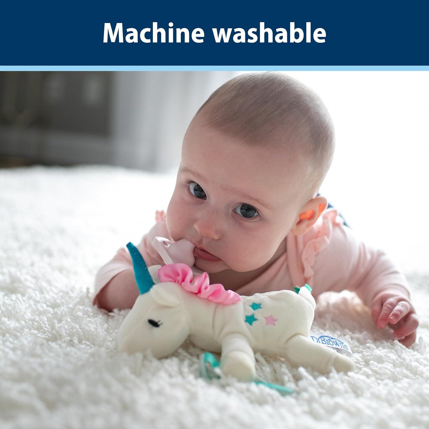 Portachupetes y Mordedores Dr. Brown Unicornio 0-6m Silicona