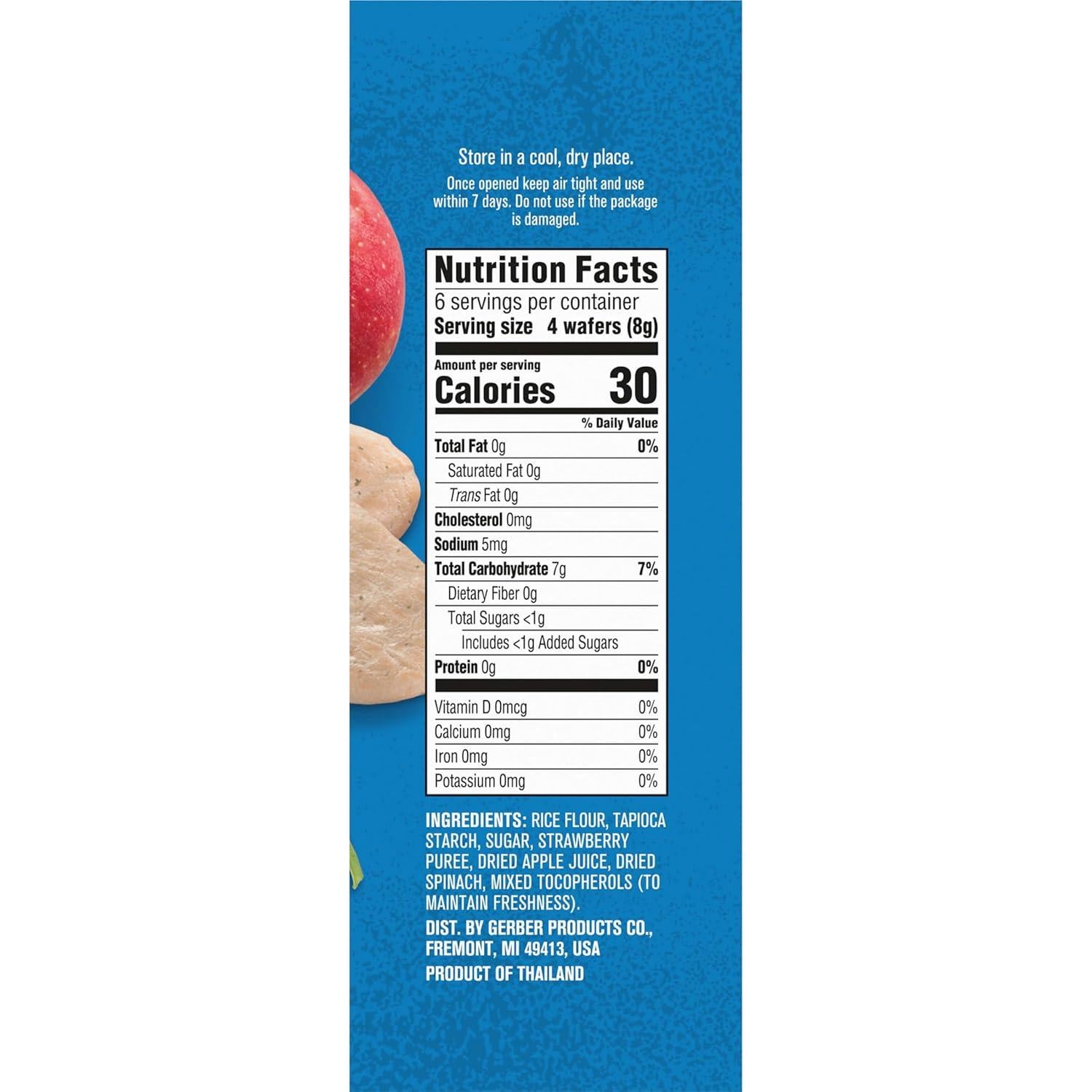 Galletas de Dentición Gerber Fresa Manzana Espinaca 12 Unidades