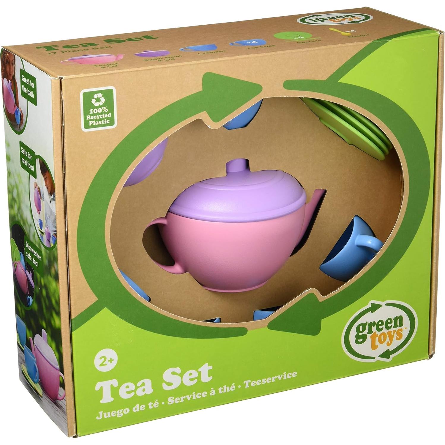 Juego de té Green Toys Rosa 17 Piezas Sin BPA para Niñas