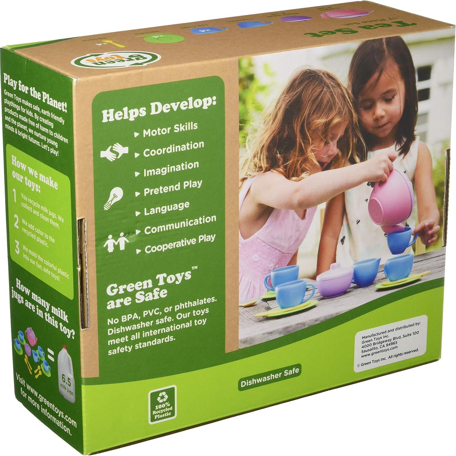 Juego de té Green Toys Rosa 17 Piezas Sin BPA para Niñas