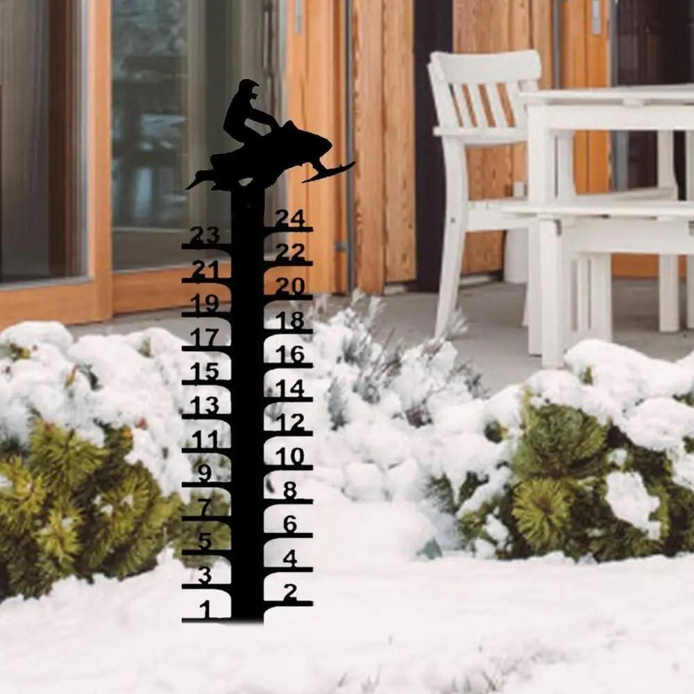 Medidor de Nieve de Metal Littlefall 40x12cm Decoración Jardín