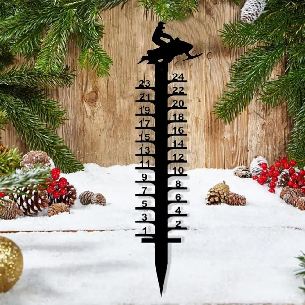 Medidor de Nieve de Metal Littlefall 40x12cm Decoración Jardín