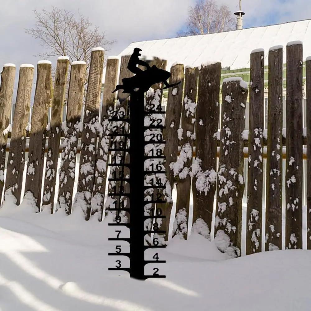 Medidor de Nieve de Metal Littlefall 40x12cm Decoración Jardín