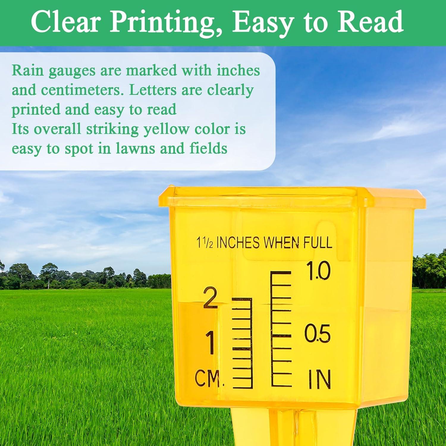 10 Pluviómetros Amarillos de Jardín Ubamdom 13.5x4 cm