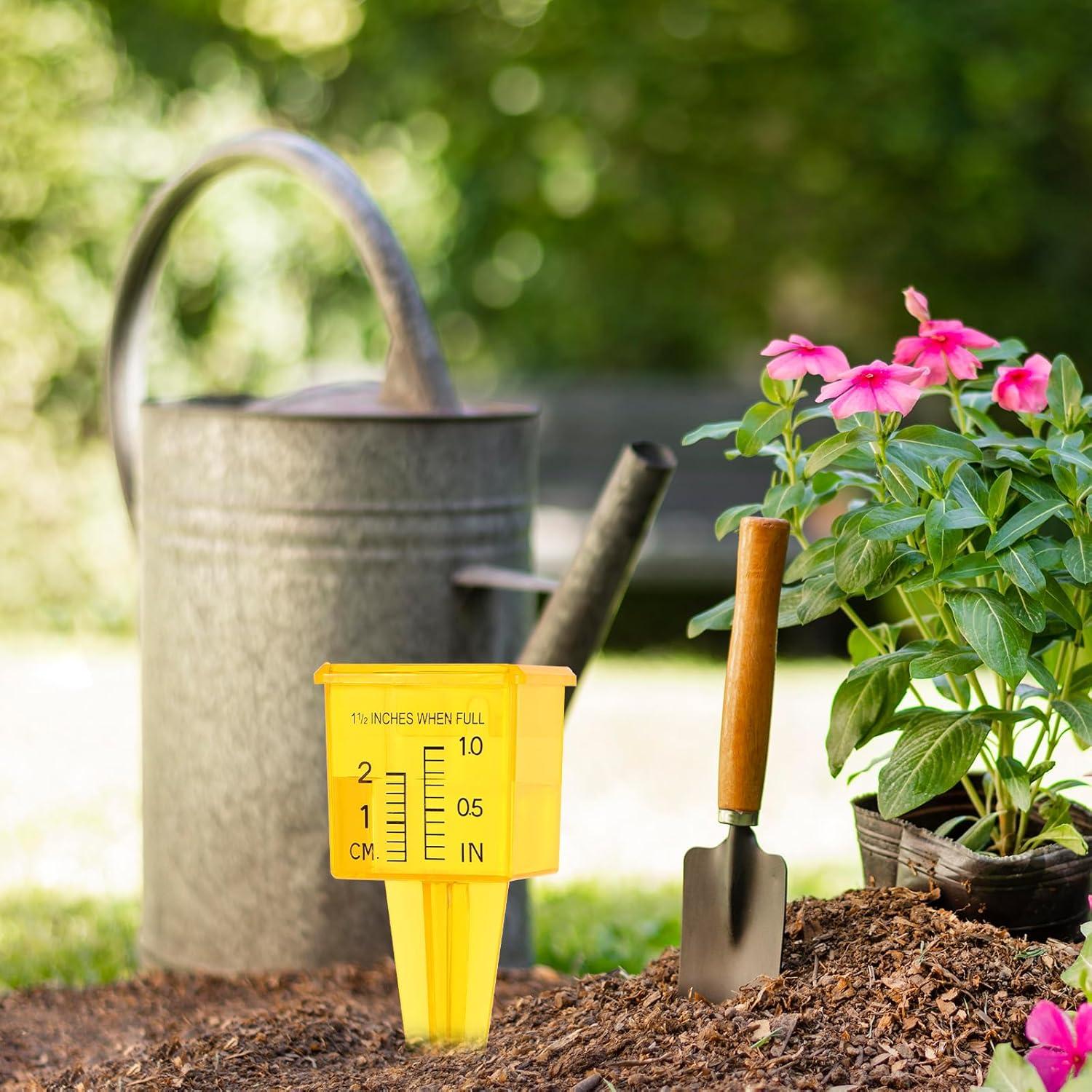 10 Pluviómetros Amarillos de Jardín Ubamdom 13.5x4 cm