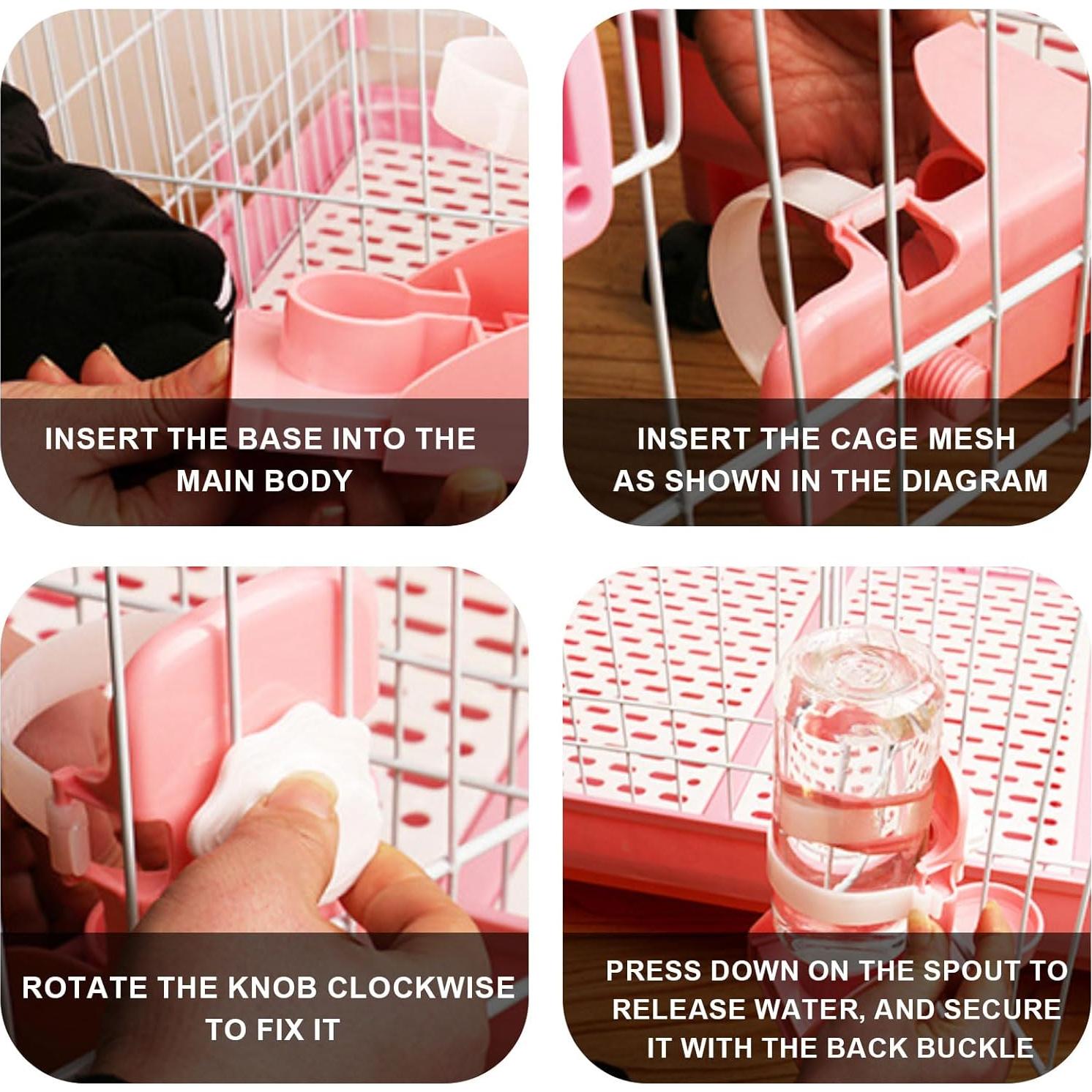 Dispensador Automático de Agua JOCNIKA para Conejos 500ml Rosa