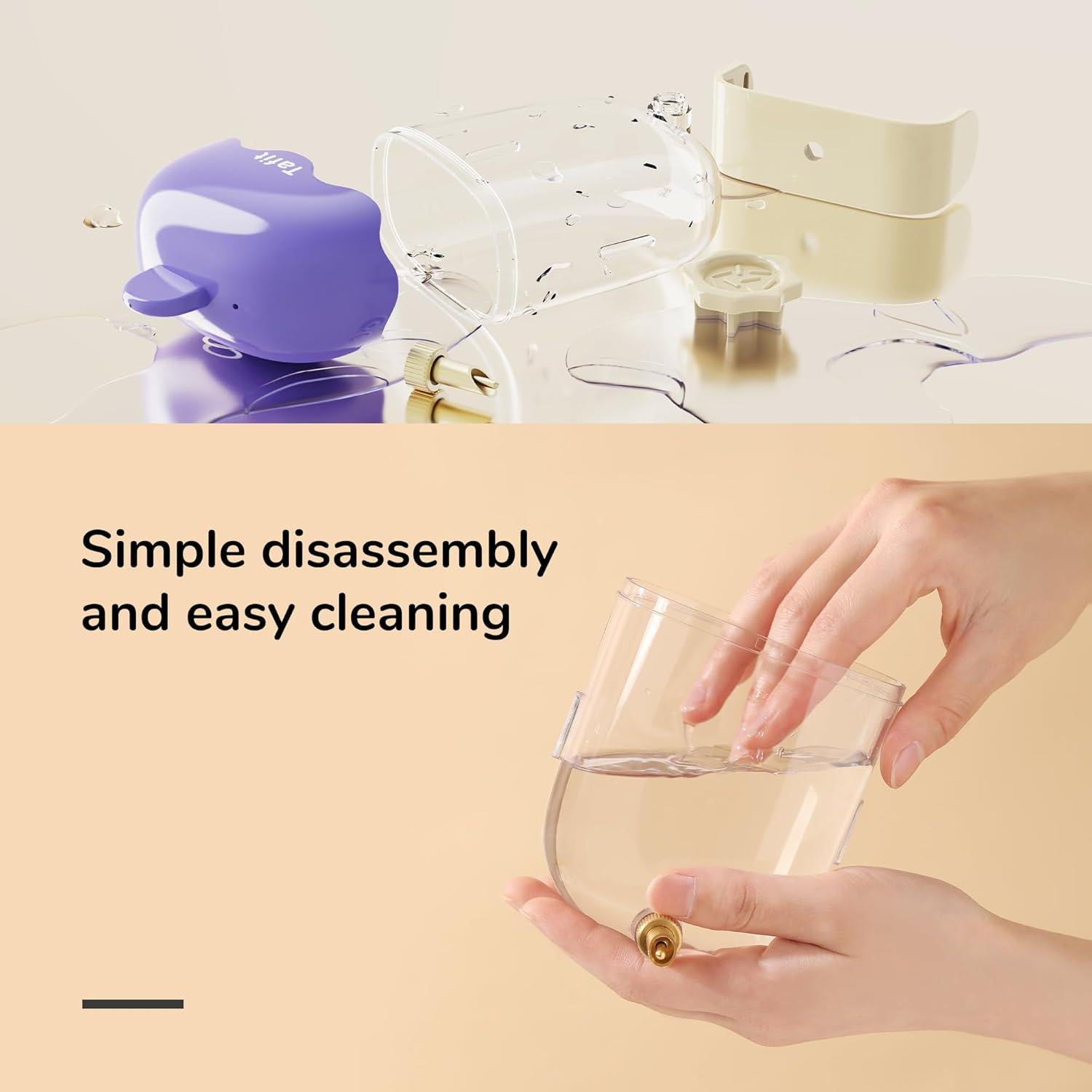 Dispensador de Agua para Mascotas Tafit Beige 360ml Sin Goteo