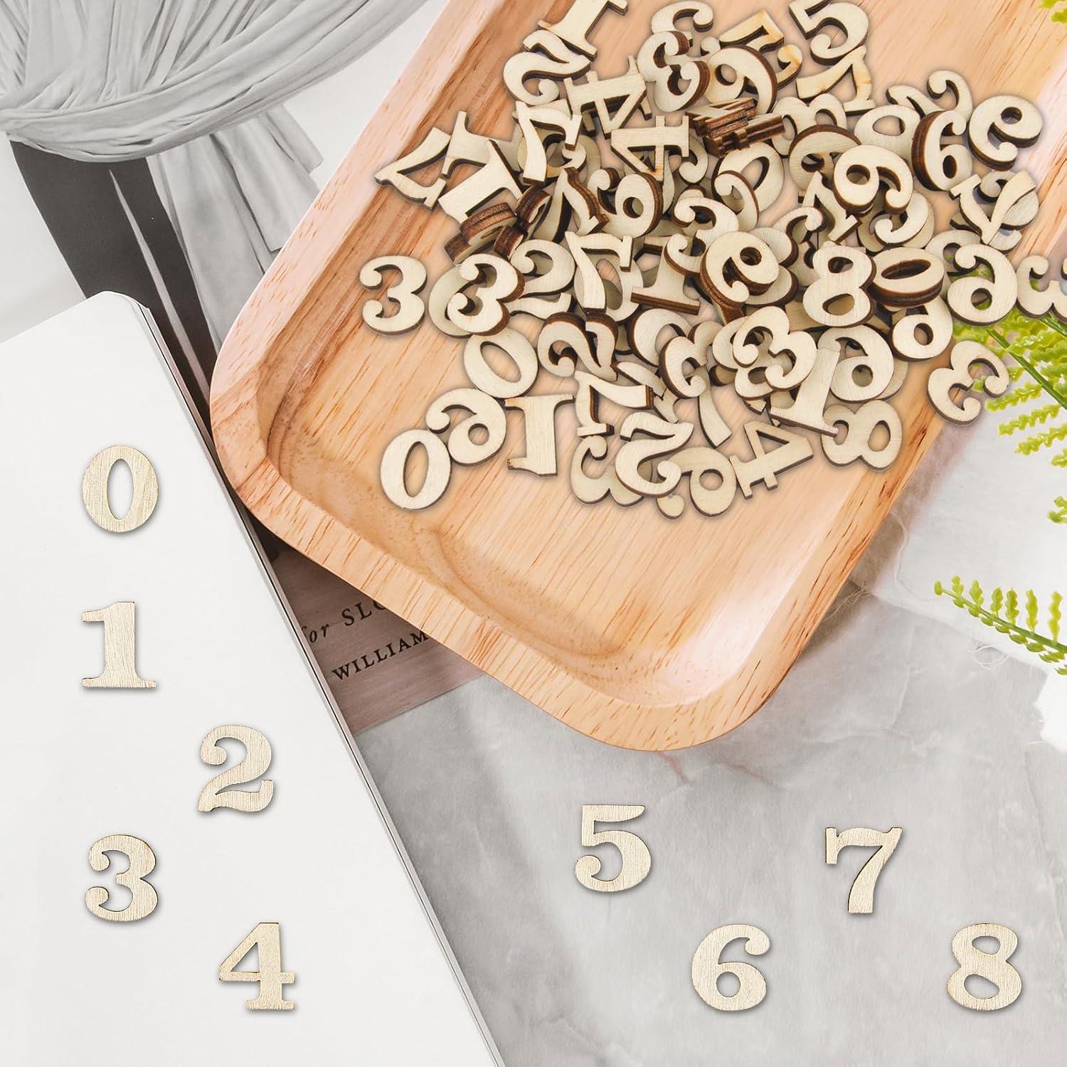 200 Números de Madera Natural Asofelk para Manualidades DIY