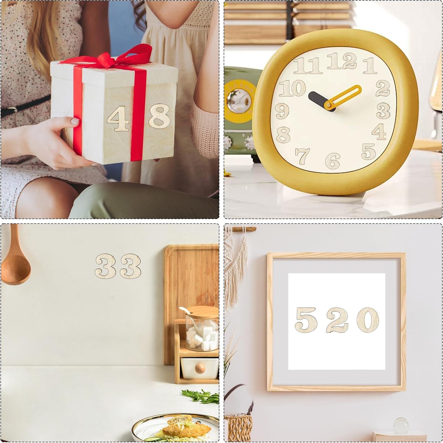 200 Números de Madera Natural Asofelk para Manualidades DIY