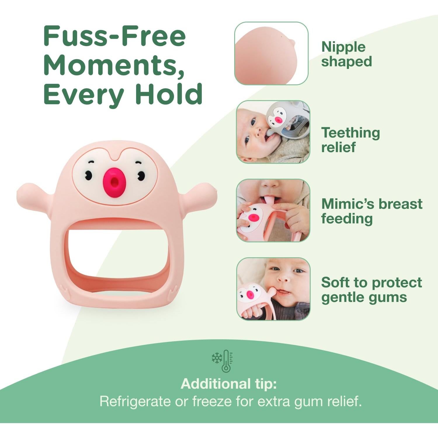 Mordedor de Dentición Rosa TotCo para Bebés 0-6 Meses