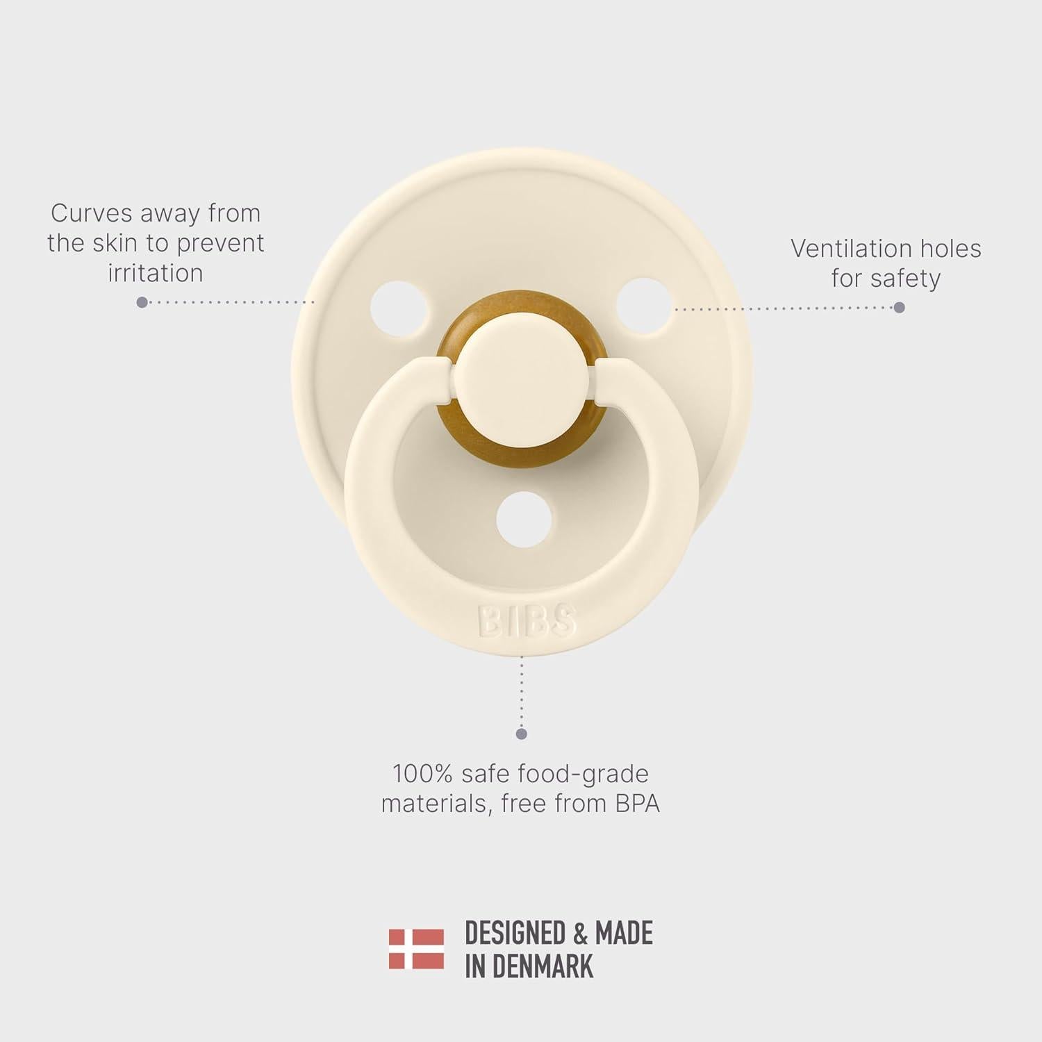 Chupete BIBS Colour 4-Pack Marfil 6-18 Meses Libre de BPA