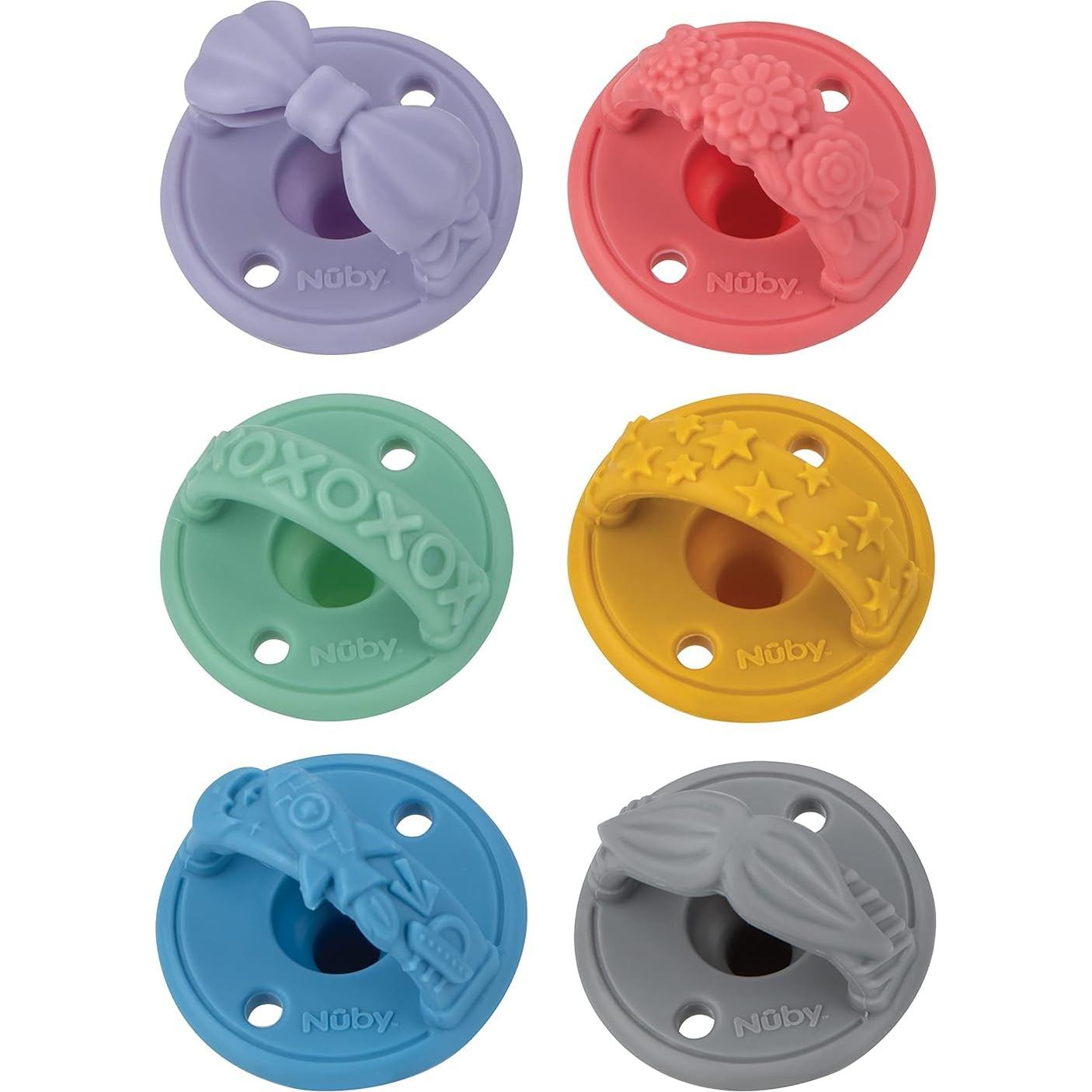 Chupete de Silicona Nuby 2 Paquete 0+ Meses Colores Variados