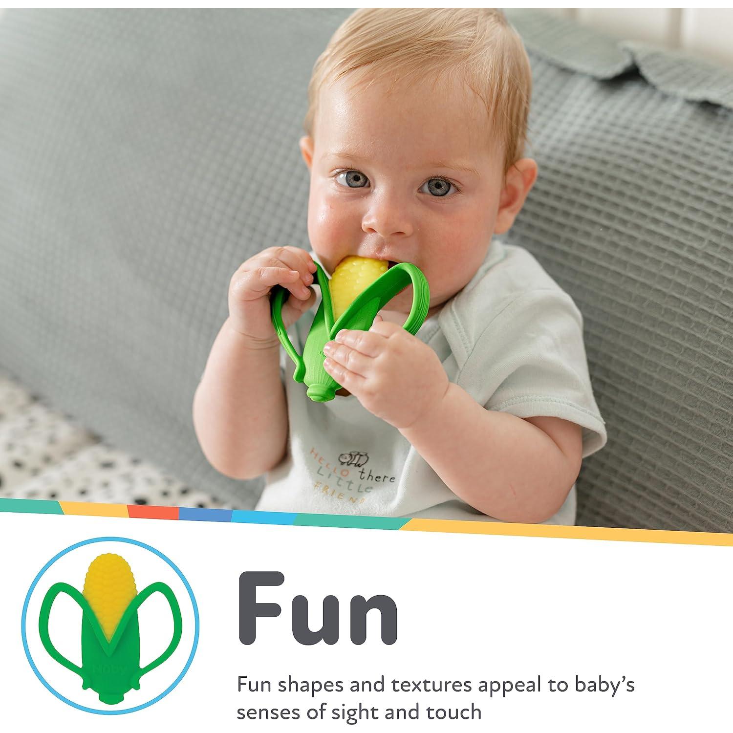 Mordedor Veggie Nuby Maíz para Bebés 3+ Meses - Silicona Suave