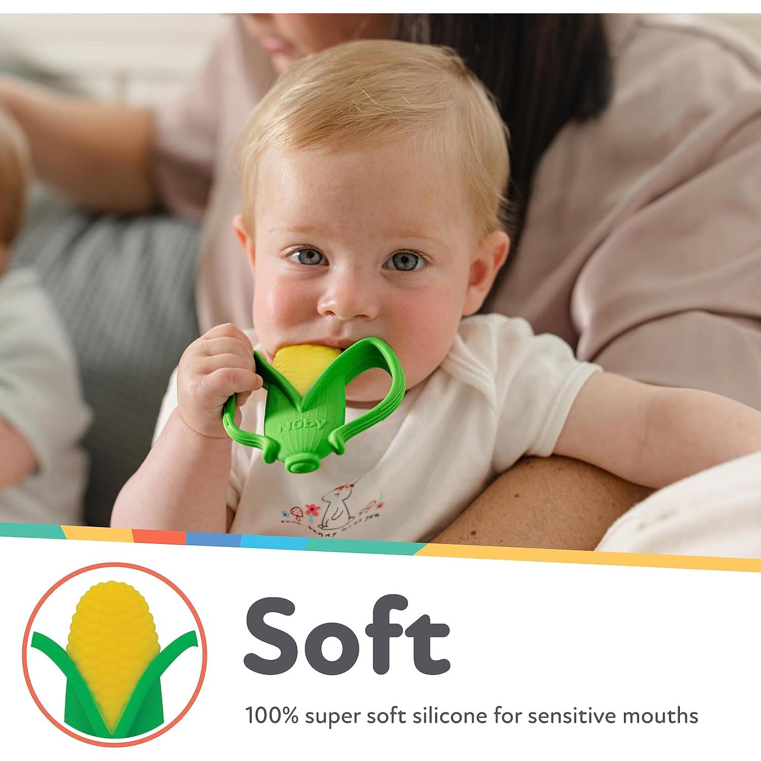 Mordedor Veggie Nuby Maíz para Bebés 3+ Meses - Silicona Suave