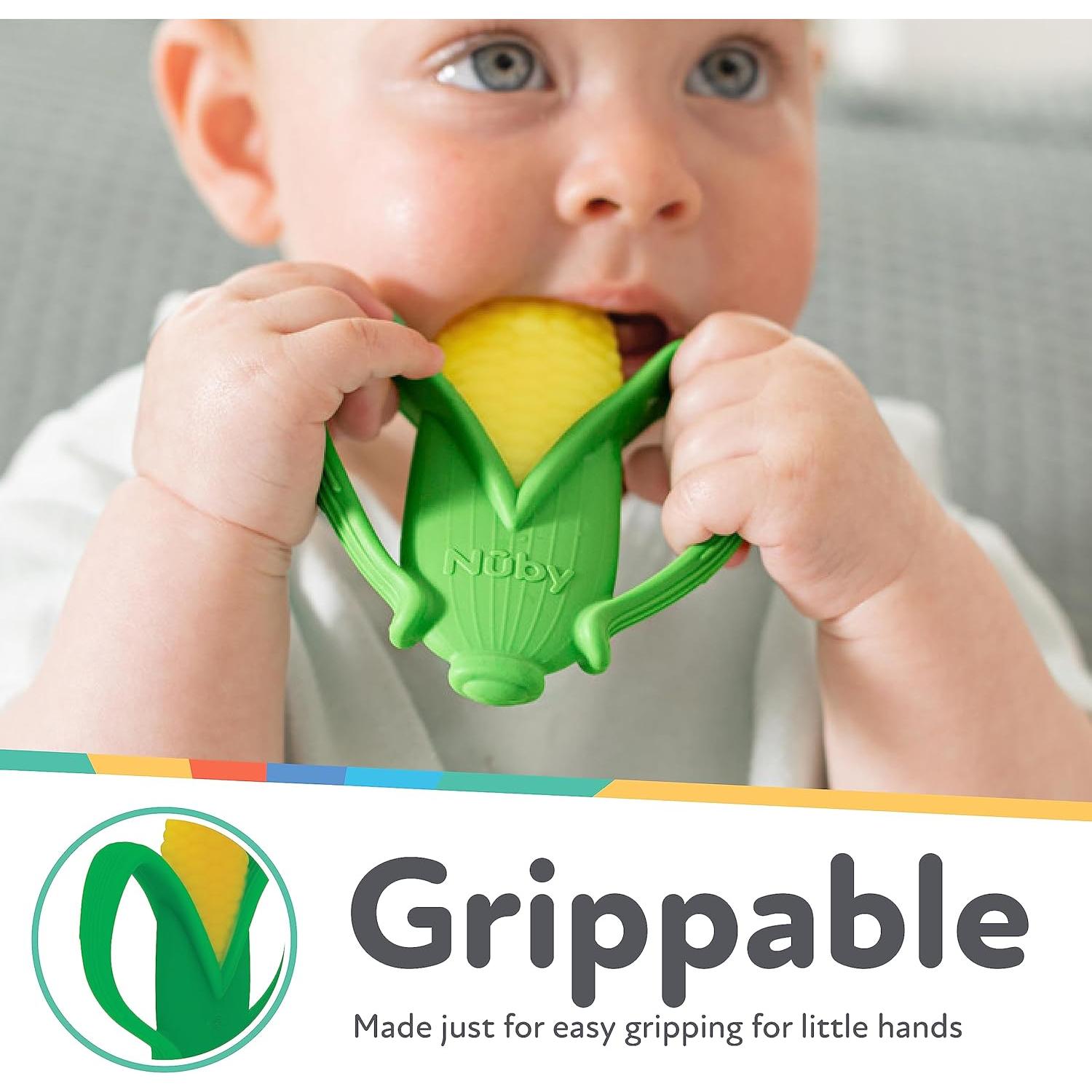 Mordedor Veggie Nuby Maíz para Bebés 3+ Meses - Silicona Suave