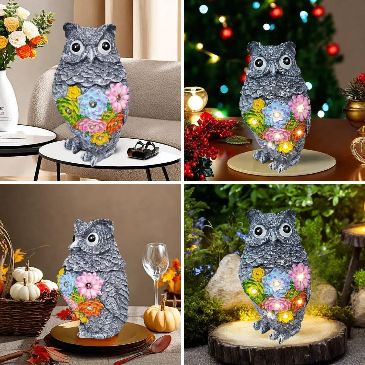 Estatua de Jardín Solar Búho Jy.Cozy con Luz LED 20.1 cm