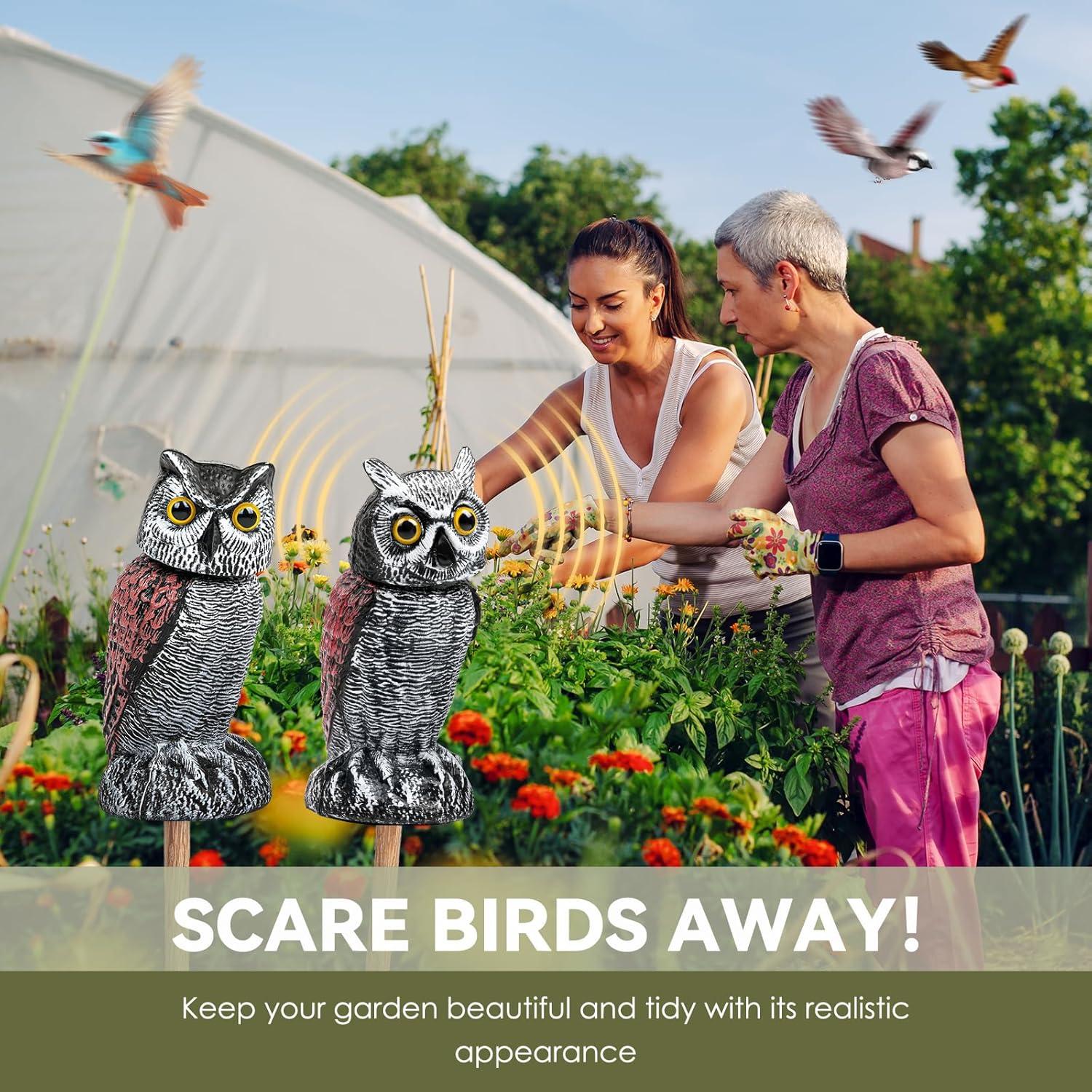 Búho Falso Espantapájaros Lomrsiul 26 cm Rotativo Impermeable