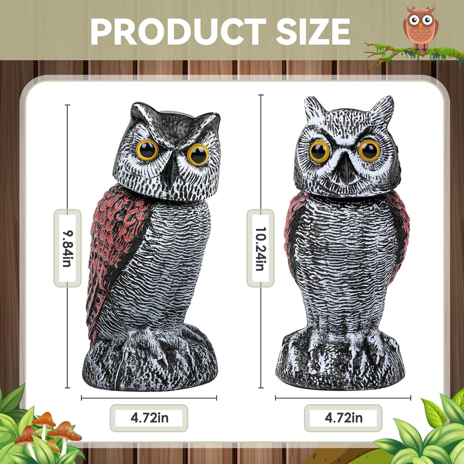 Búho Falso Espantapájaros Lomrsiul 26 cm Rotativo Impermeable