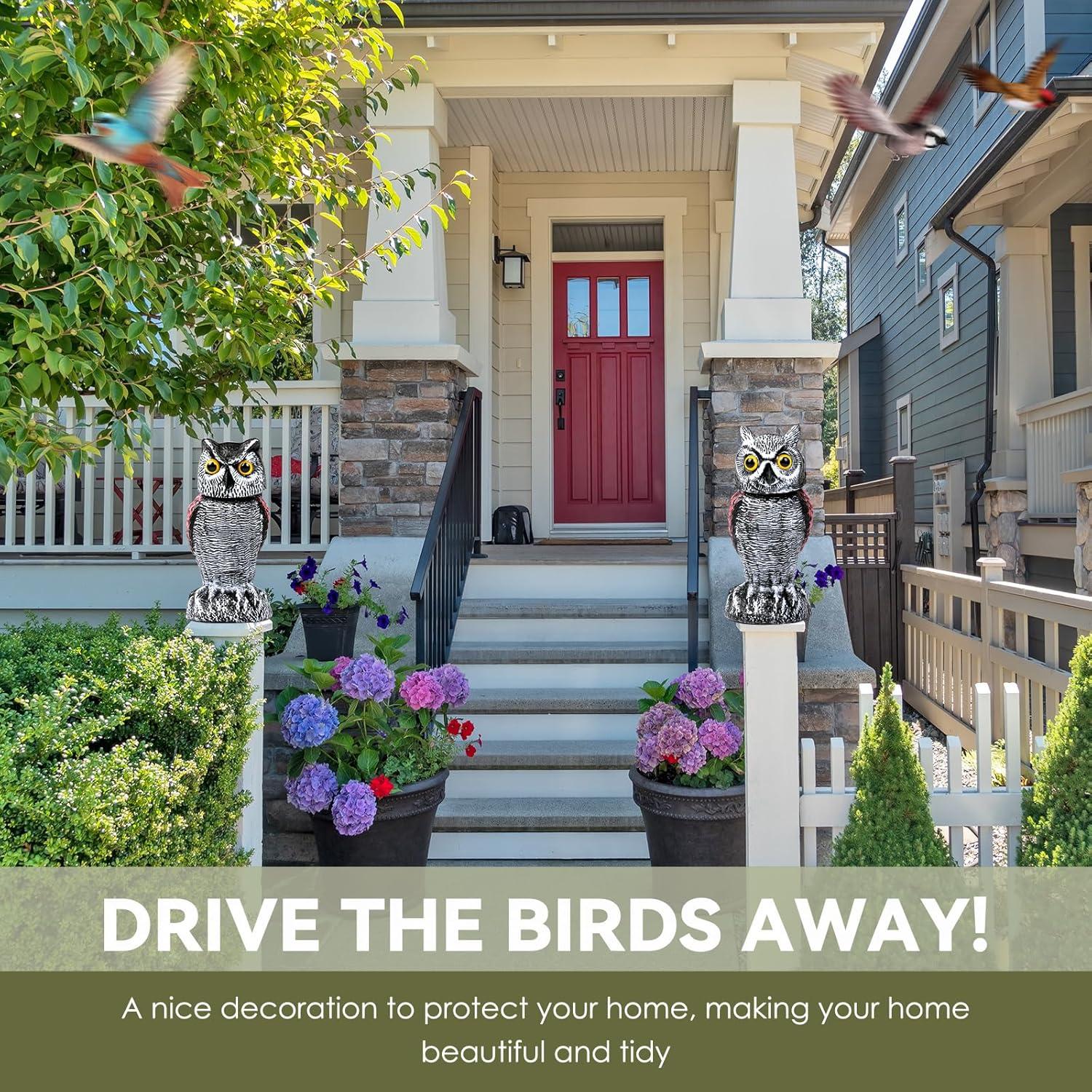 Búho Falso Espantapájaros Lomrsiul 26 cm Rotativo Impermeable