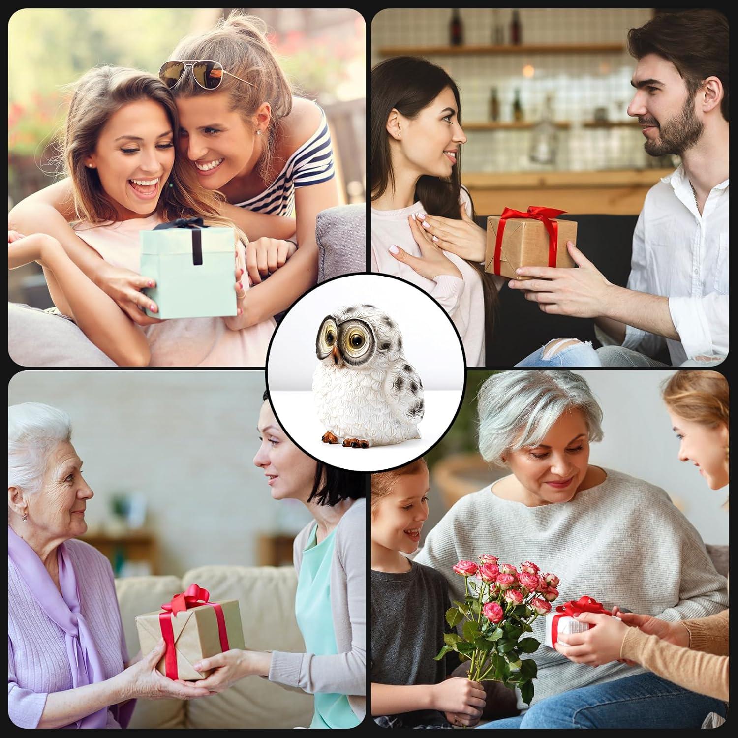 Estatua de Búho Solar RZ.Joyo con Luz LED Cálida 11x14x14.5cm