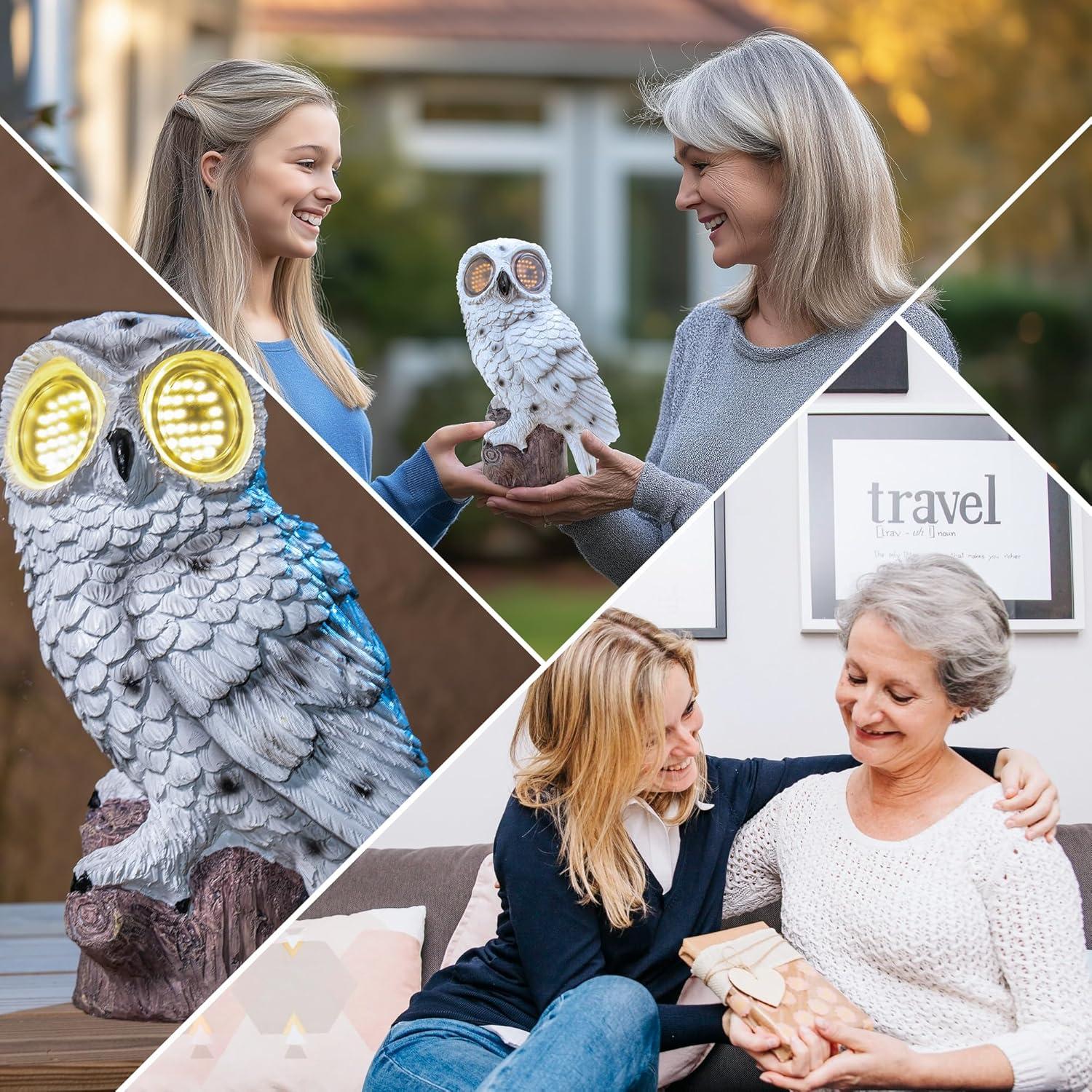 Estatua de Jardín Búho Solar Elfengarden con Luces LED 24.1cm