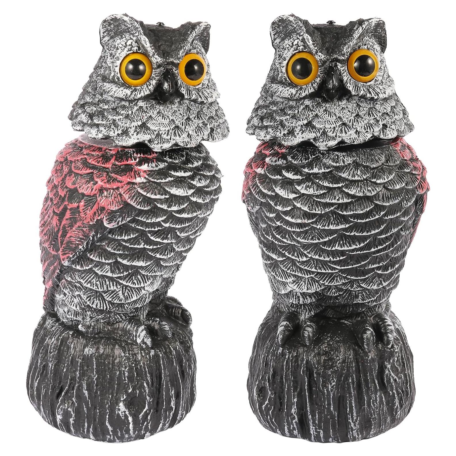 Decoy Espantapájaros Búho WonderField, 2 Piezas, Cabeza Móvil