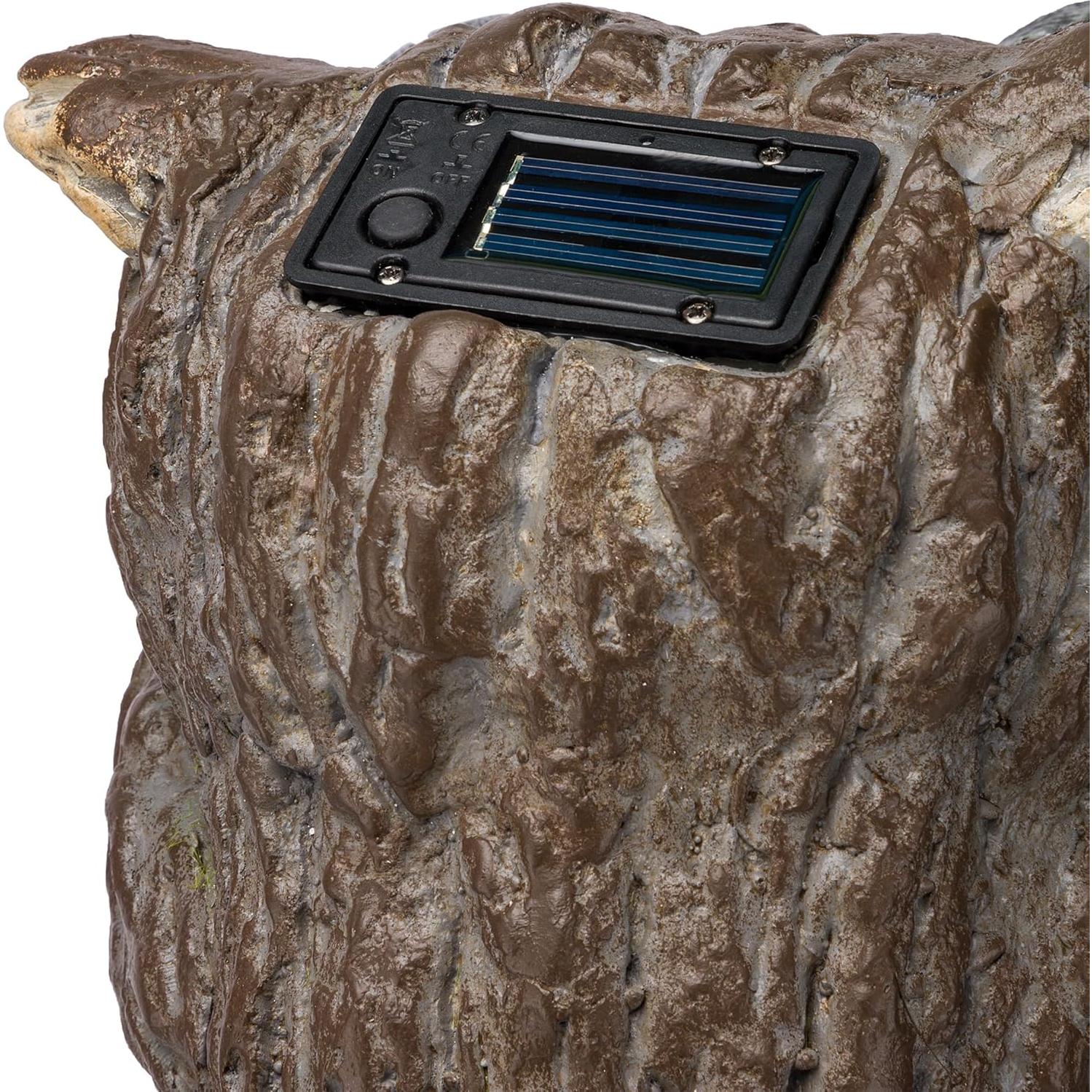 Estatua de Jardín Búhos Binoculares Solar Alpine 63.5 cm