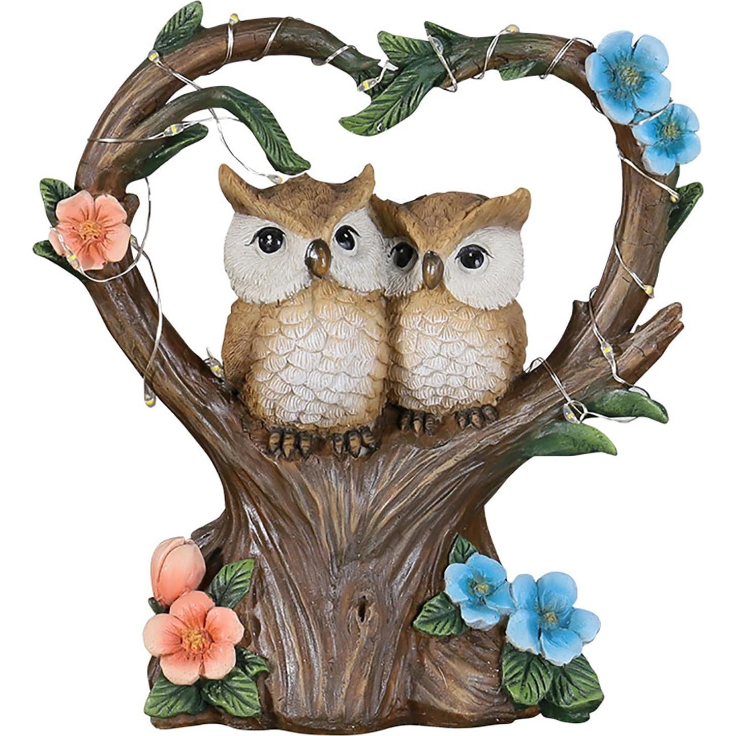 Estatua de Búho Solar FLJZCZM 18 cm Decoración Jardín Impermeable