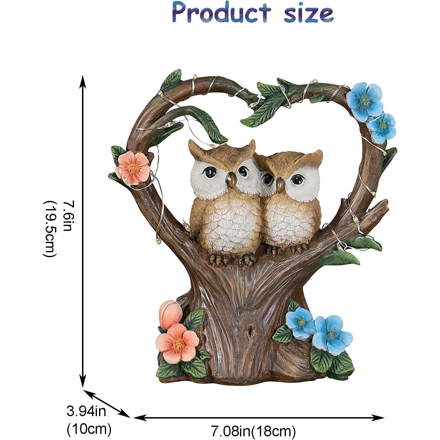 Estatua de Búho Solar FLJZCZM 18 cm Decoración Jardín Impermeable