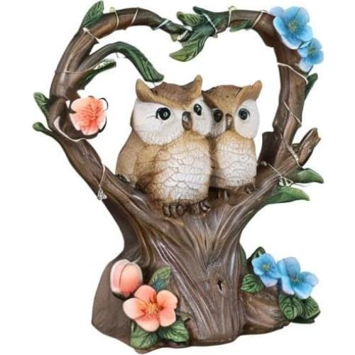 Estatua de Búho Solar FLJZCZM 18 cm Decoración Jardín Impermeable