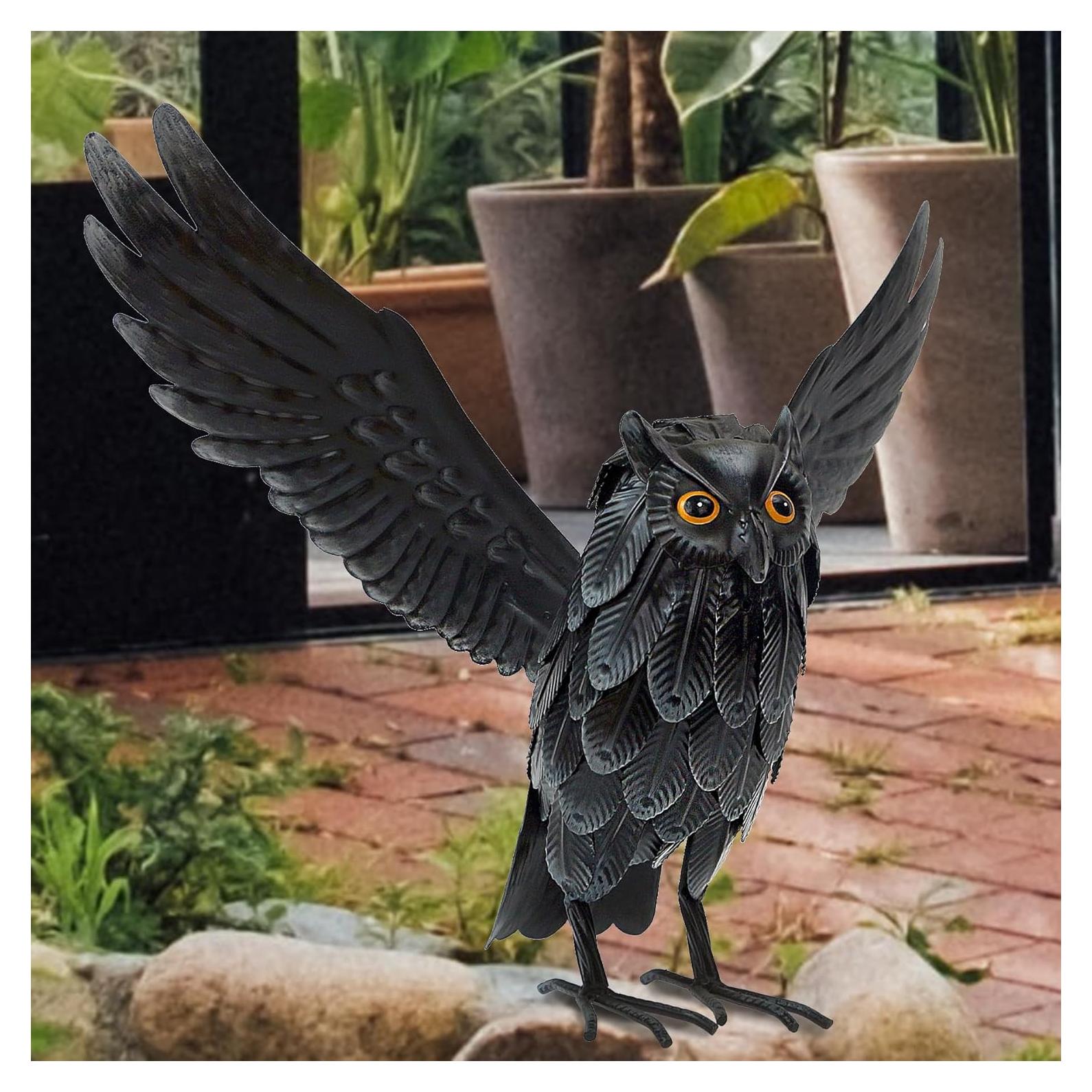 Estatua de Búho Solar Natelf para Jardín - Disuasor de Pájaros