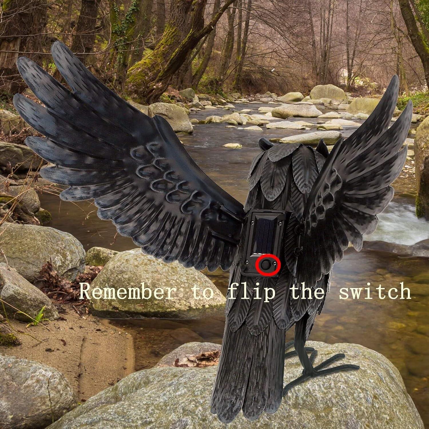 Estatua de Búho Solar Natelf para Jardín - Disuasor de Pájaros