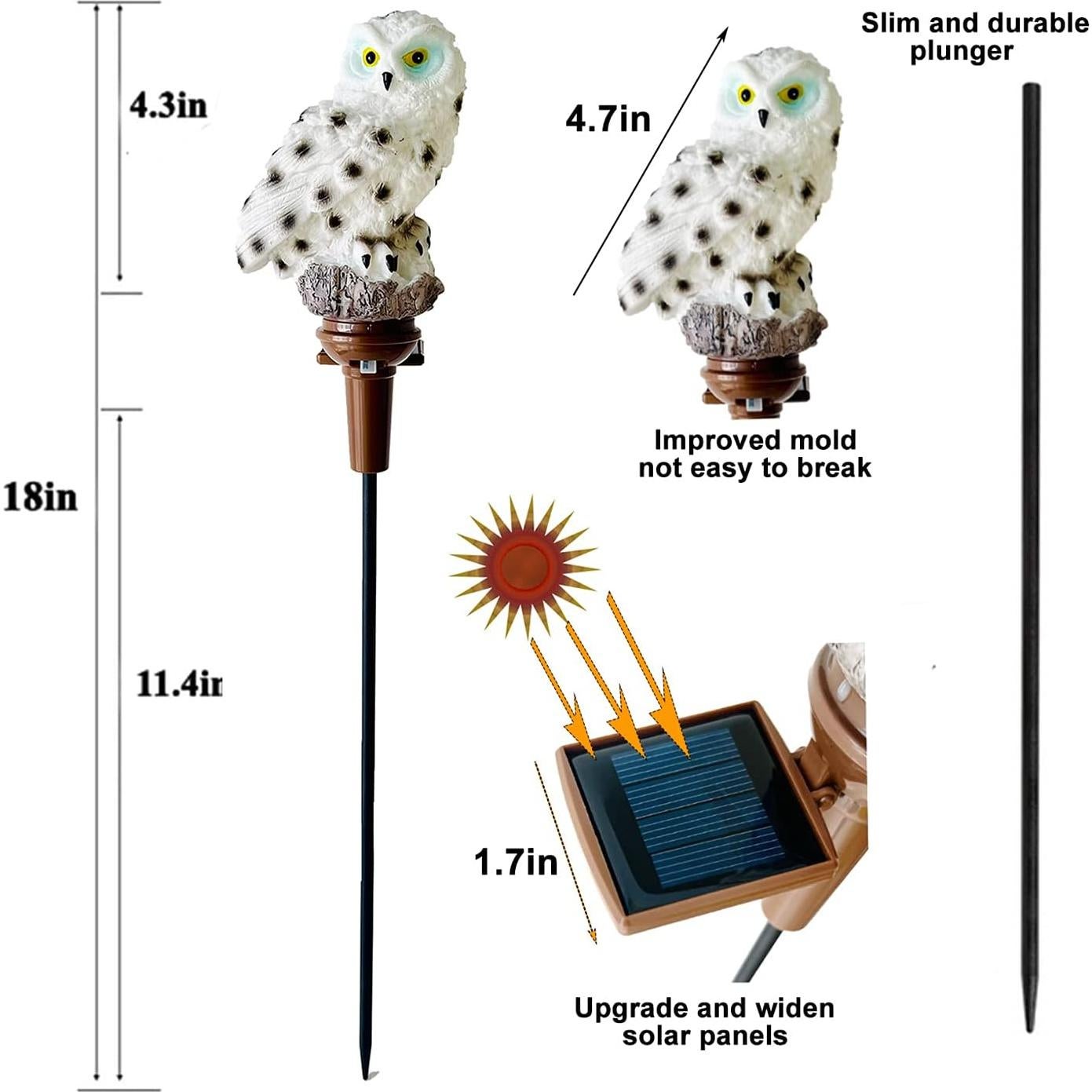 Luz Solar de Búho GONIMY para Jardín - 2 Piezas 44.96 cm