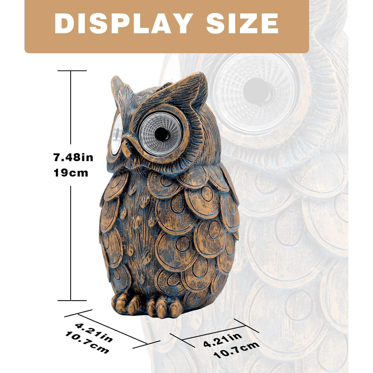 Estatua de Búho de Jardín Dnoifne con Luz Solar 19 cm