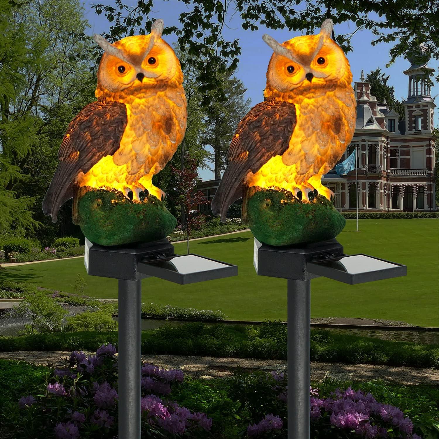 Luces Solares de Búho GONIMY - Paquete de 2 para Jardín