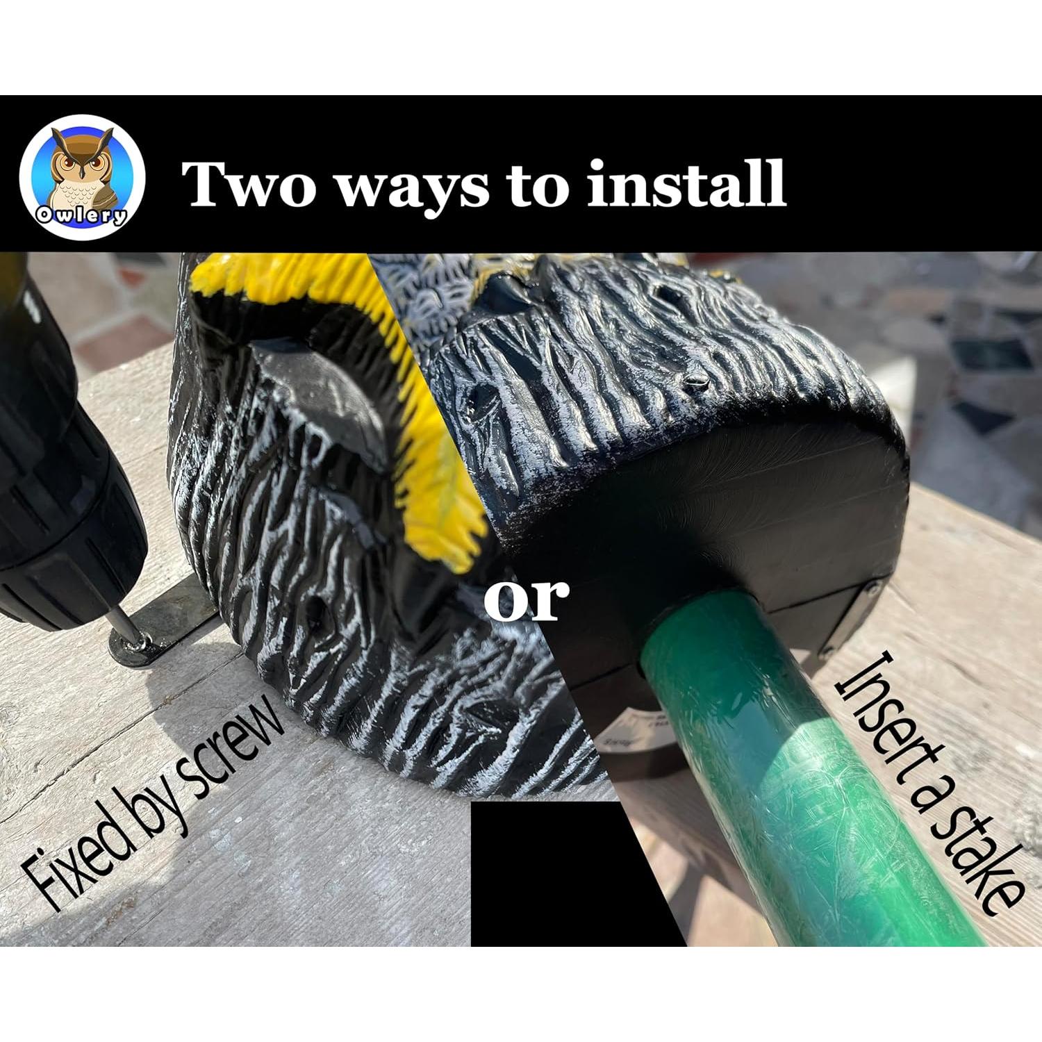 Búho Solar Owlery con Detector de Movimiento y Ojos Intermitentes