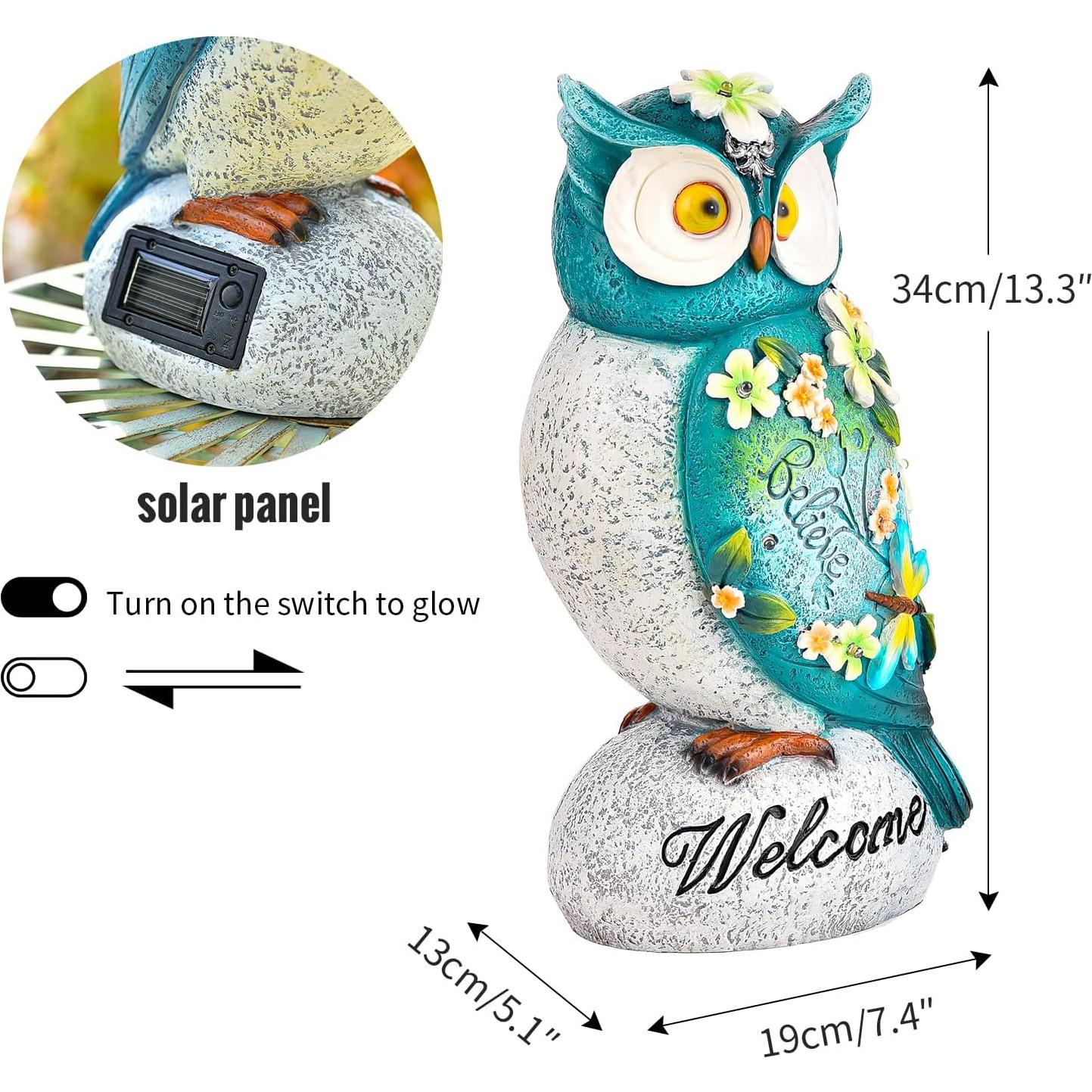 Luz Solar de Jardín Sungmor Búho LED Resina 20x14x34cm