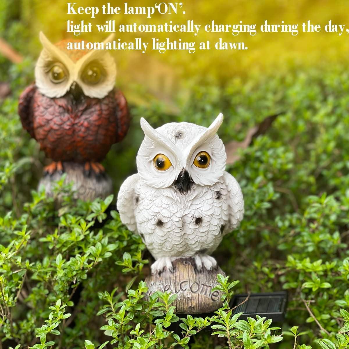 Luces de Jardín Solares GONIMY Búho 29 cm Paquete de 2